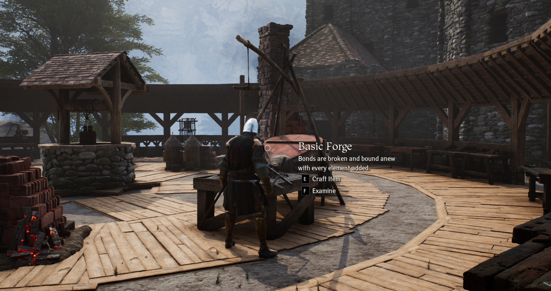 blacksmithing workbench in Pax Dei